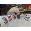Image 1 : 6 Oil Cans 1 Quart : Shell, Castrol, Esso, Tempo