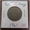 Image 1 : 1961 two shilling coin