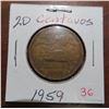 Image 1 : 1959 #20 centavos coin