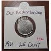 Image 1 : 1961 Der nederlanden 25 cents coin