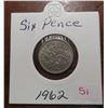 Image 1 : 1962 six pence coin