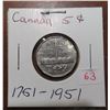 Image 1 : 1751-1951 canadian 5 cents coin
