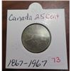 Image 1 : 1867-1967 canadian 25 cents coin