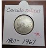 Image 1 : 1867-1967 canadian 25 cents coin