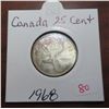 Image 1 : 1968 canadian 25 cents coin