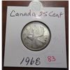 Image 1 : 1968 canadian 25 cents coin