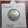Image 1 : 1968 canadian 25 cents coin