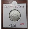 Image 1 : 1968 canadian 25 cents coin