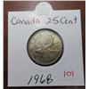 Image 1 : 1968 canadian 25 cents coin