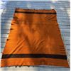 Image 2 : Vintage 4 point 'dark orange' wool blanket. No label, but likely Hudson Bay or Competitor. Some wear