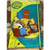 Image 3 : Toy Story (5' X 6 ½') Blanket & Simpsons (3' x 5') Snuggle Blanket with stuffies. Bear has a few sta