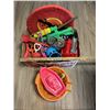 Image 1 : Misc toy lot. Beach toys, Pails, shovels, cars and lots more! Large box.