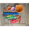 Image 2 : Misc toy lot. Beach toys, Pails, shovels, cars and lots more! Large box.
