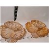 Image 2 : Vintage carnival glass,peach lustre leaf & shell dishes.