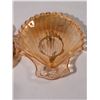 Image 4 : Vintage carnival glass,peach lustre leaf & shell dishes.