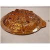 Image 2 : Mid century amber carnival glass divided serving dish.