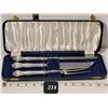 Image 1 : Vintage silver  meat carving set, forged in Shefield England.