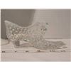 Image 3 : Vintage hobnail glass. Milk glass trumpet vase & clear shoe with a touch of blue.