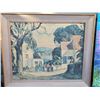 Image 2 : Harbour View, Vintage water colour. Signed Olie Cook & Bird bath Oil painting signed Janet Mareschal