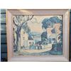 Image 3 : Harbour View, Vintage water colour. Signed Olie Cook & Bird bath Oil painting signed Janet Mareschal