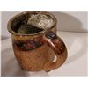 Image 7 : Glazed clay mug, love birds & potato pot with lid.