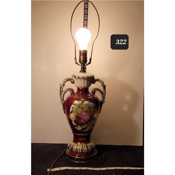 Vintage victorian style lamp.Burgundy.