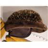 Image 6 : Vintage faux fur winter hat with ear flaps & heavy leather gloves.