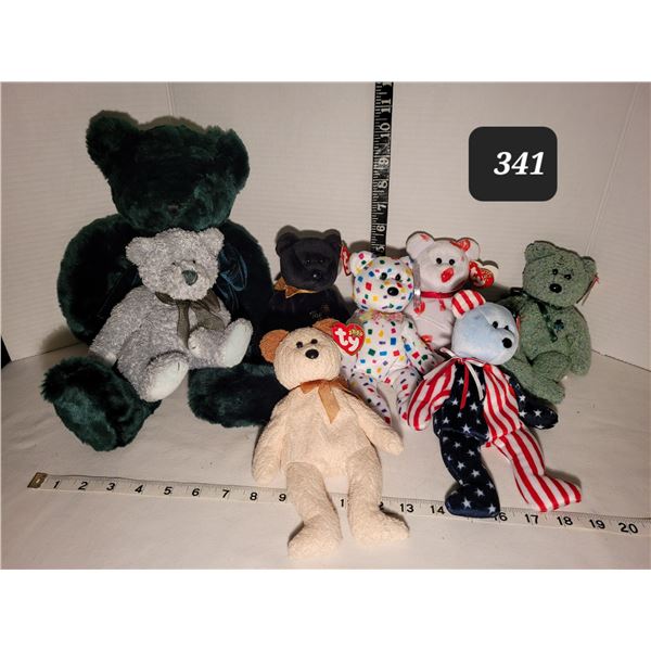 Ty Beanie Bears with tags. From around the turn of the century.