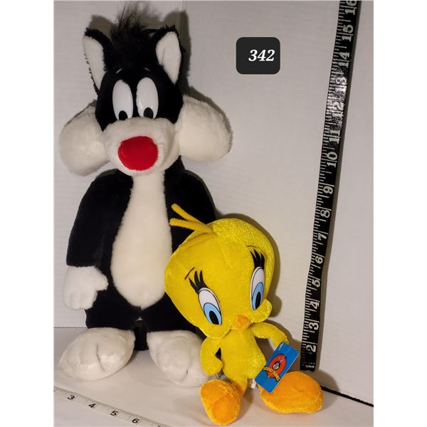 Late '80's Warner Bros plush Sylvester & Ganz Looney Toons plush Tweety.