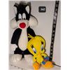 Image 1 : Late '80's Warner Bros plush Sylvester & Ganz Looney Toons plush Tweety.