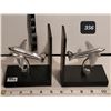 Image 1 : Unique metal airplane bookends.