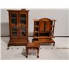 Image 9 : Vintage collector wood miniature furniture with opening doors & drawers.