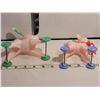 Image 3 : Vintage 1950's Deer & rabbit on wheels. Rosbro easter toys.