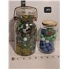 Image 1 : Jars of marbles. One is old embossed safety Seal.