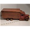 Image 4 : Wood truck storage box & musical metal old time front crank car.