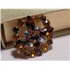 Image 4 : Vintage rhinestone pins. Blue zircon colour & citrine,smokey quartz iridescent.