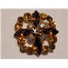 Image 5 : Vintage rhinestone pins. Blue zircon colour & citrine,smokey quartz iridescent.