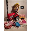 Image 1 : Mattel Barbie tractor & trailer with doll & vintage clothes.