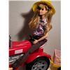 Image 3 : Mattel Barbie tractor & trailer with doll & vintage clothes.