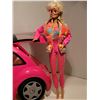 Image 2 : 1990's Barbie Skiing Fun doll & accessories, driving Mattel VW Beetle.