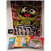 Image 1 : Late century Sesame Street books & rug hooked Oscar the grouch.