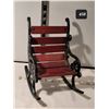 Image 1 : Doll size cast iron & wood slats rocking chair.