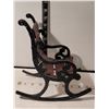 Image 3 : Doll size cast iron & wood slats rocking chair.