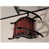 Image 5 : Doll size cast iron & wood slats rocking chair.