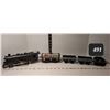 Image 1 : Vintage train engine (key wind) plus 4 metal cars.