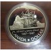 Image 1 : 1987 Proof Silver Dollar. Commemorates the 400th Anniversary of John Davis, who explored the Canadia