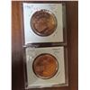 Image 1 : Lot of 2 Moose Jaw Coin Club bronze medals. 1967 Canadian Centennial & 1968 CFB. Large 37mm medals. 