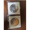 Image 1 : Lot of 2 1904 – 1964 Oxbow, Sask. Trade Dollar. The second one is counter-stamped COTY by t