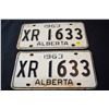 Image 1 : Matched set Alberta livnese plates 1963