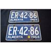 Image 1 : Matched set Alberta License plates 1964